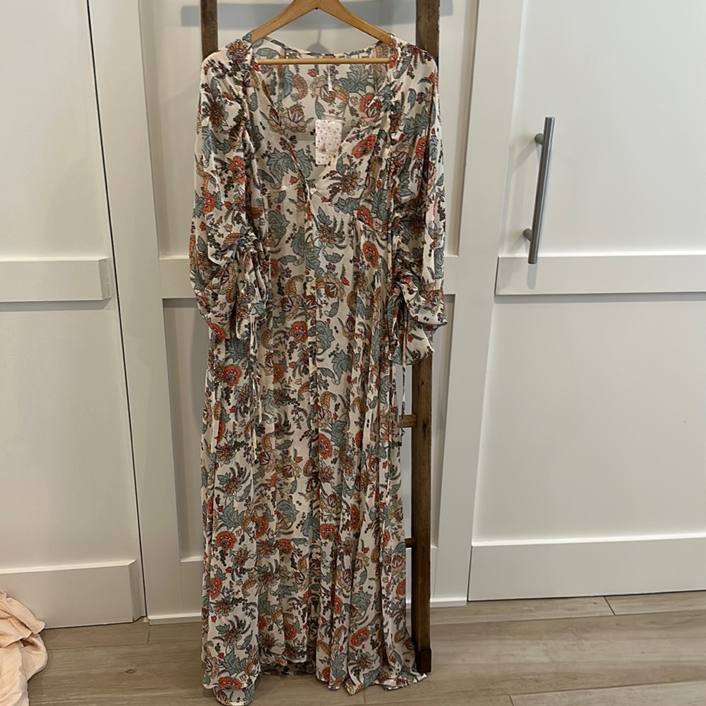 Free People Earth Folk Tea Combo Maxi Dress